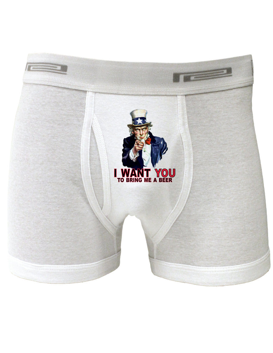 Uncle Sam I Want You to Bring me a Beer Boxer Briefs-Boxer Briefs-TooLoud-White-Small-Davson Sales