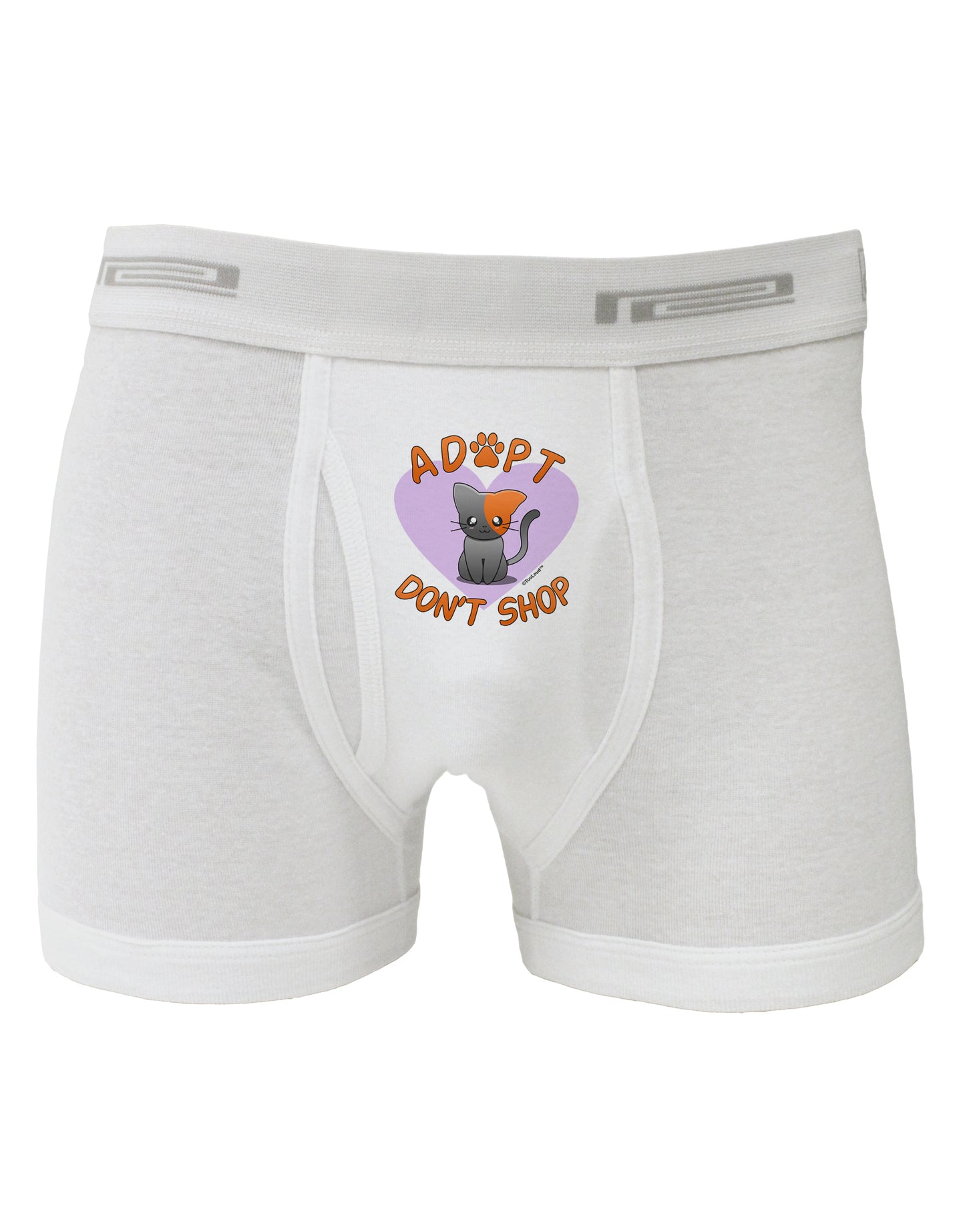 Adopt Don't Shop Cute Kitty Boxer Briefs-Boxer Briefs-TooLoud-White-Small-Davson Sales