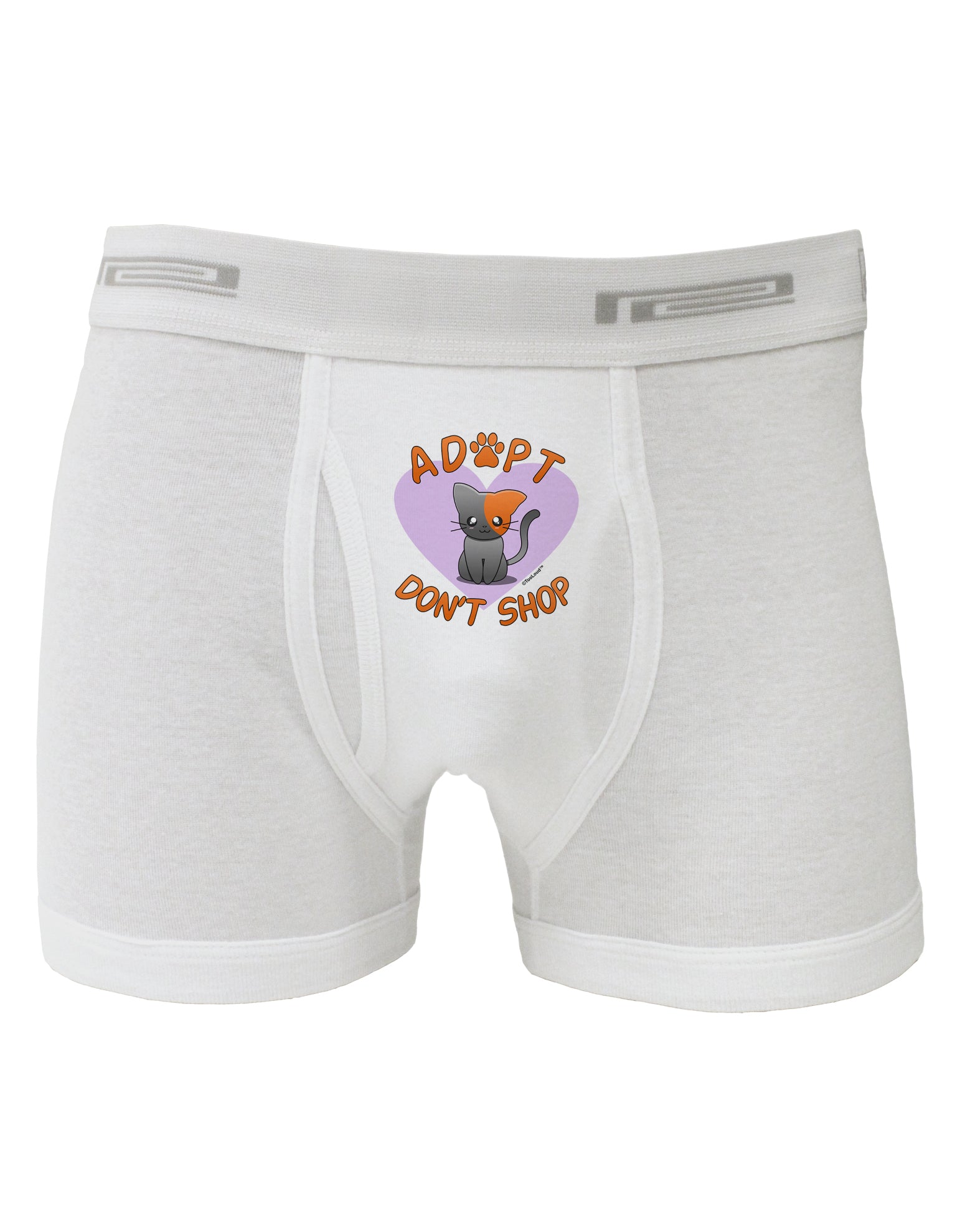 Adopt Don't Shop Cute Kitty Boxer Briefs-Boxer Briefs-TooLoud-White-Small-Davson Sales