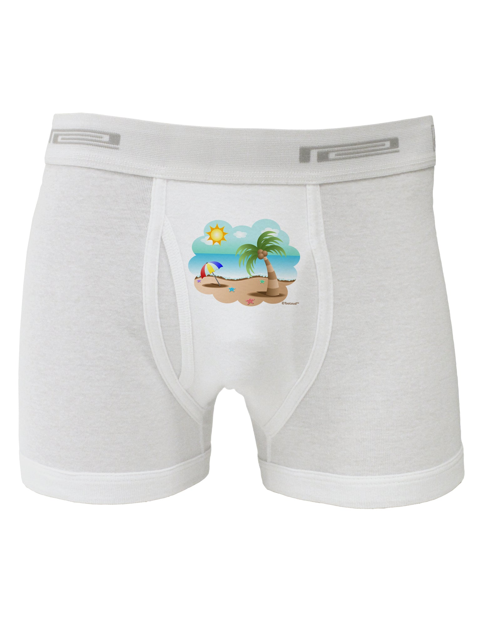 Fun Summer Beach Scene Boxer Briefs by TooLoud-Boxer Briefs-TooLoud-White-Small-Davson Sales