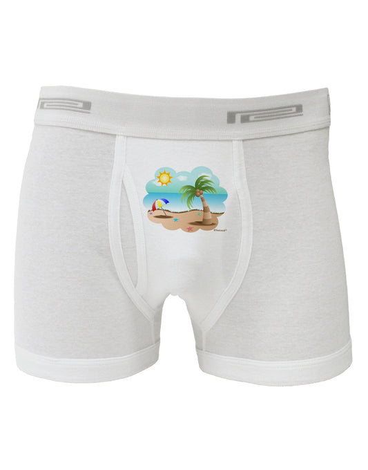 Fun Summer Beach Scene Boxer Briefs by TooLoud-Boxer Briefs-TooLoud-White-Small-Davson Sales