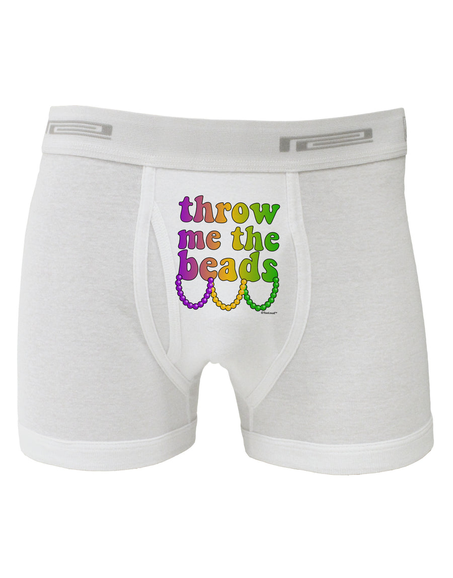 Throw Me The Beads - Mardi Gras Boxer Briefs by TooLoud-Boxer Briefs-TooLoud-White-Small-Davson Sales