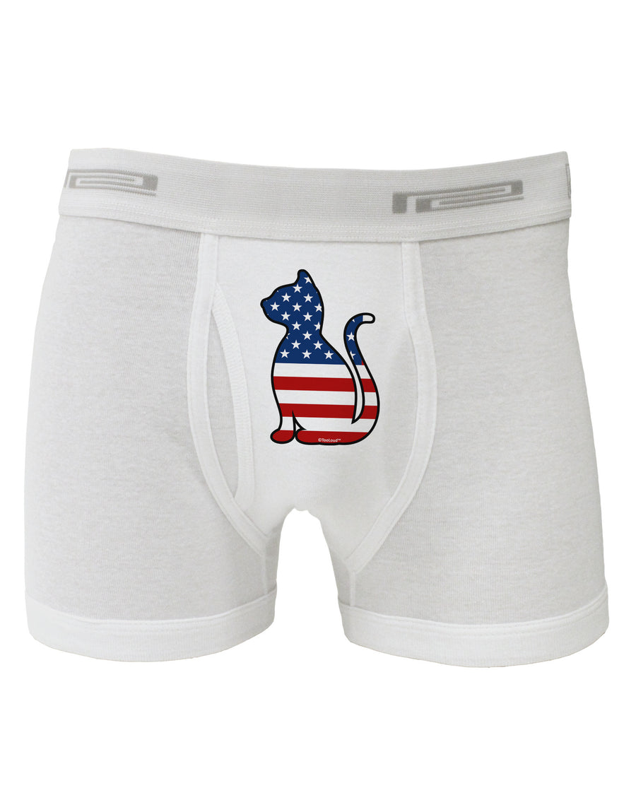 Patriotic Cat Design Boxer Briefs by TooLoud-Boxer Briefs-TooLoud-White-Small-Davson Sales