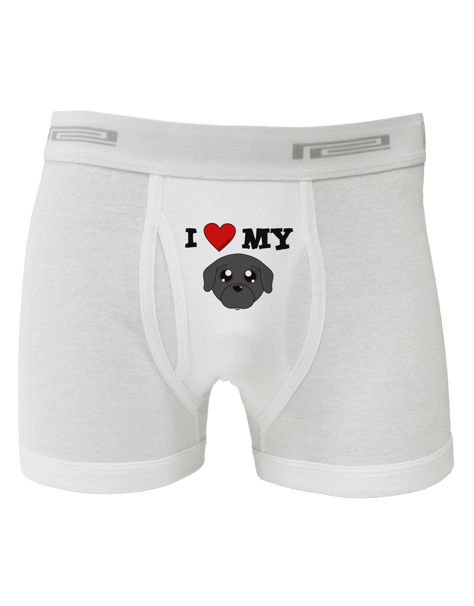 I Heart My - Cute Pug Dog - Black Boxer Briefs by TooLoud-Boxer Briefs-TooLoud-White-Small-Davson Sales