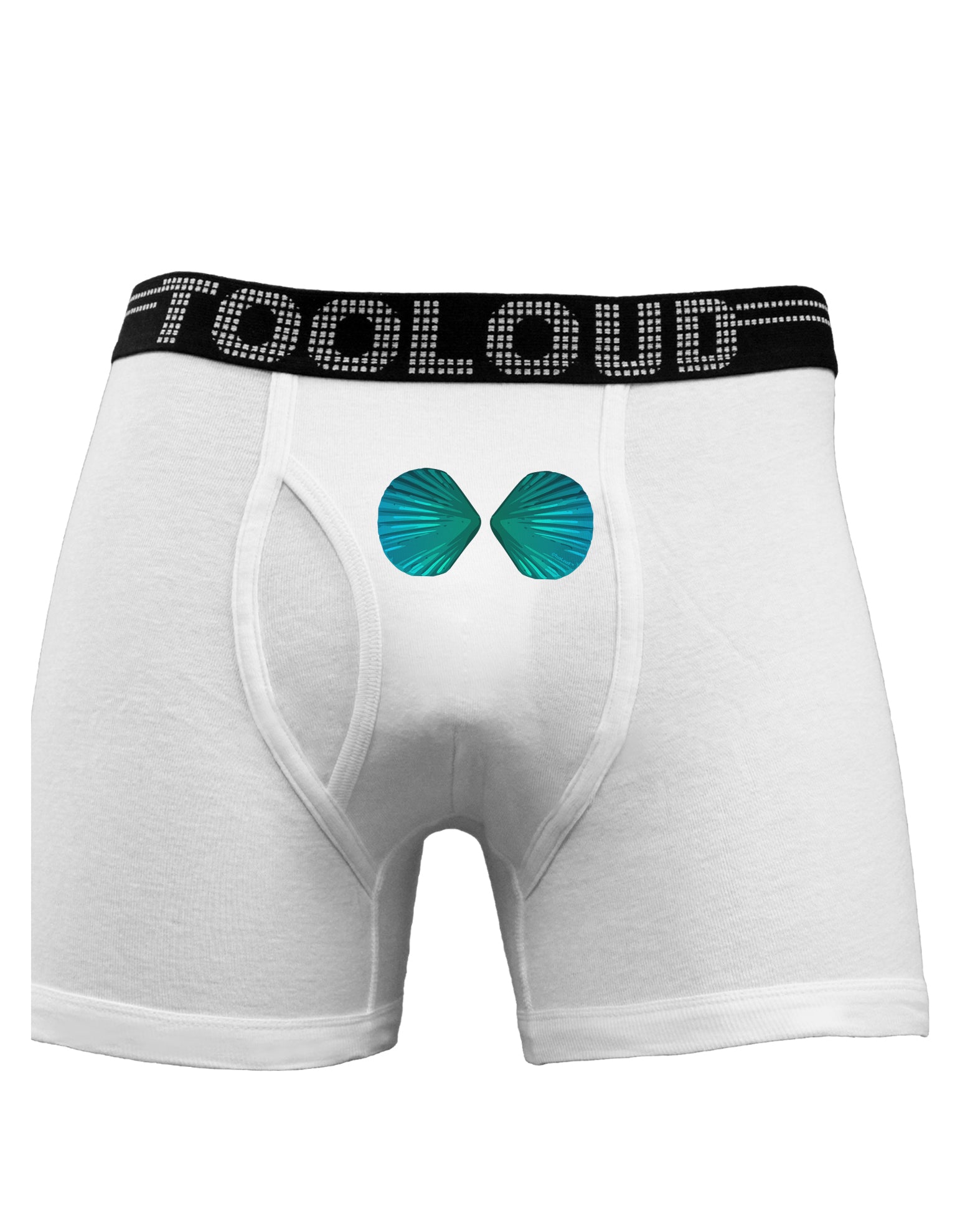 Mermaid Shell Bra Blue Boxer Briefs by TooLoud-Boxer Briefs-TooLoud-White-Small-Davson Sales