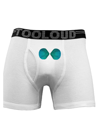 Mermaid Shell Bra Blue Boxer Briefs by TooLoud-Boxer Briefs-TooLoud-White-Small-Davson Sales