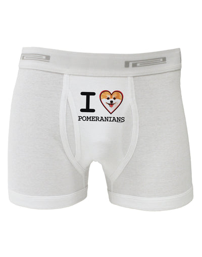 I Love Heart Pomeranians Boxer Briefs-Boxer Briefs-TooLoud-White-Small-Davson Sales