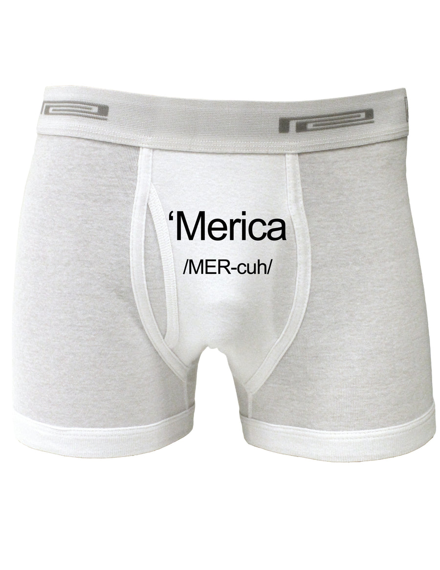 Merica Text Boxer Briefs-Boxer Briefs-TooLoud-White-Small-Davson Sales