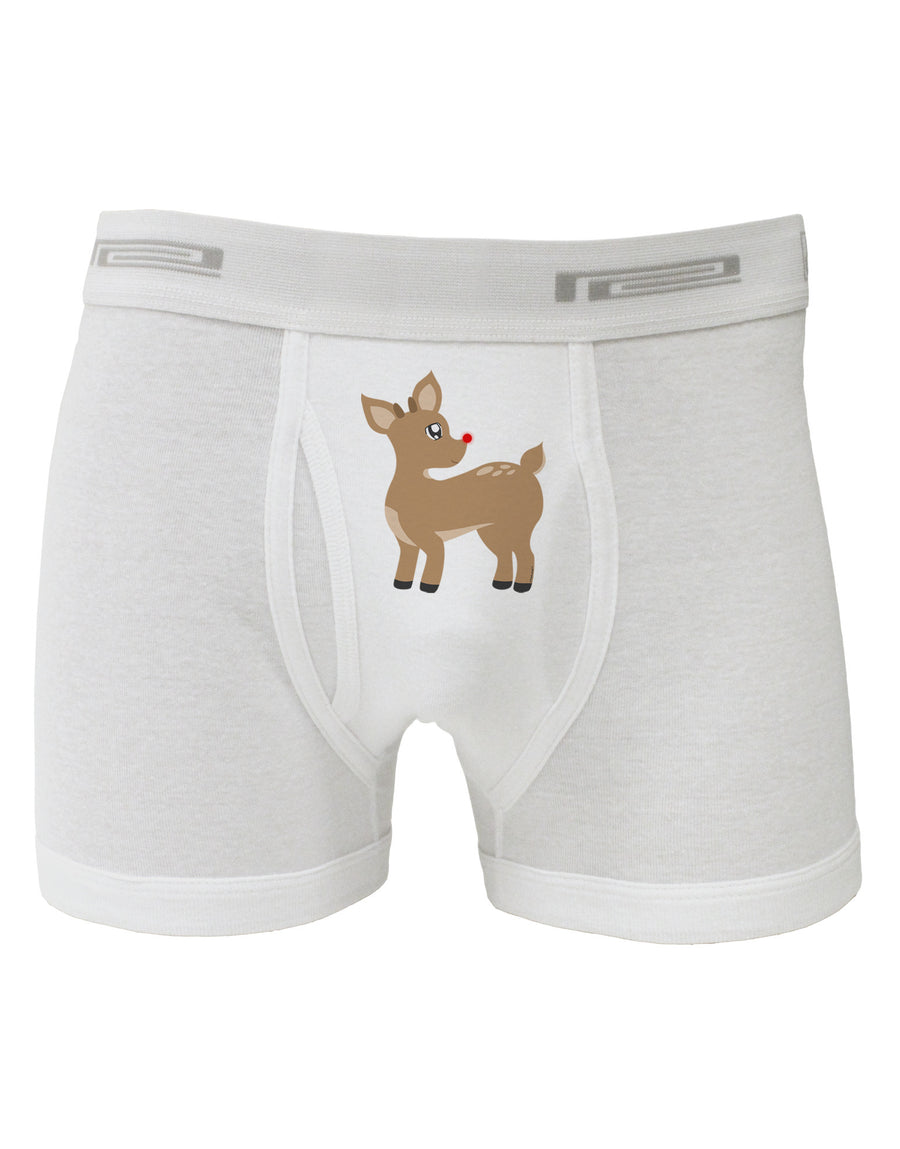 Cute Little Rudolph the Reindeer - Christmas Boxer Briefs by TooLoud-Boxer Briefs-TooLoud-White-Small-Davson Sales