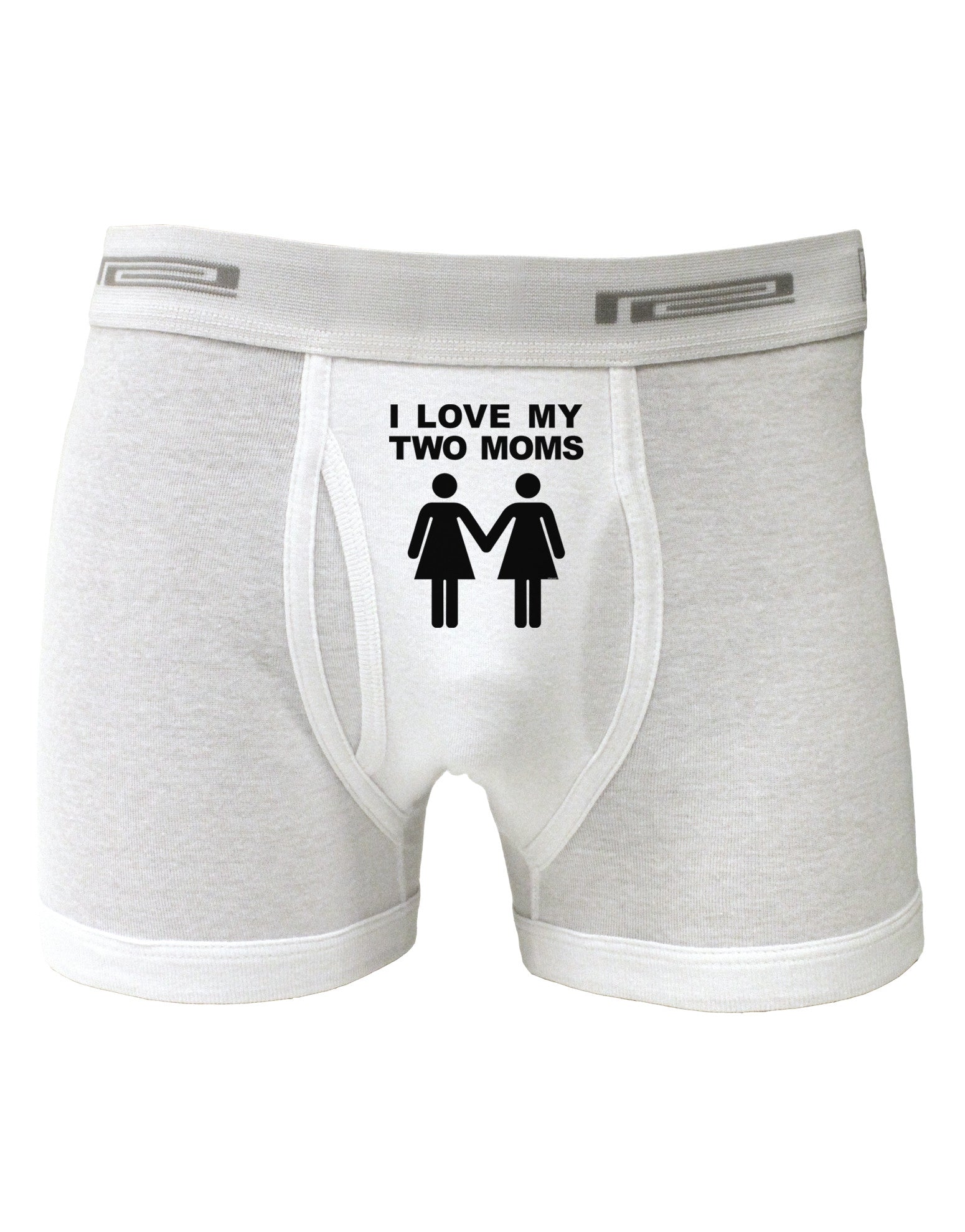 I Love My Two Moms Lesbian Mother Boxer Briefs-Boxer Briefs-TooLoud-White-Small-Davson Sales