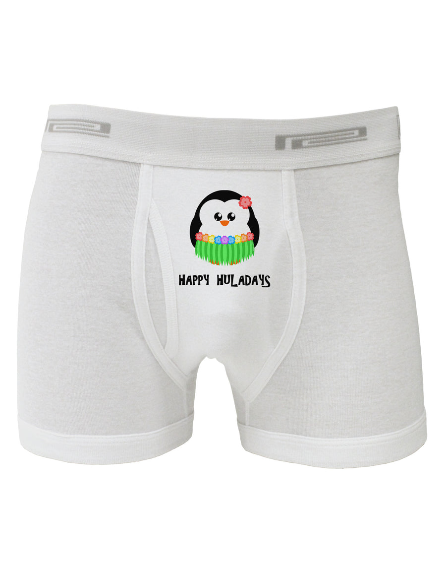 Happy Huladays Holiday Penguin - Christmas Boxer Briefs-Boxer Briefs-TooLoud-White-Small-Davson Sales