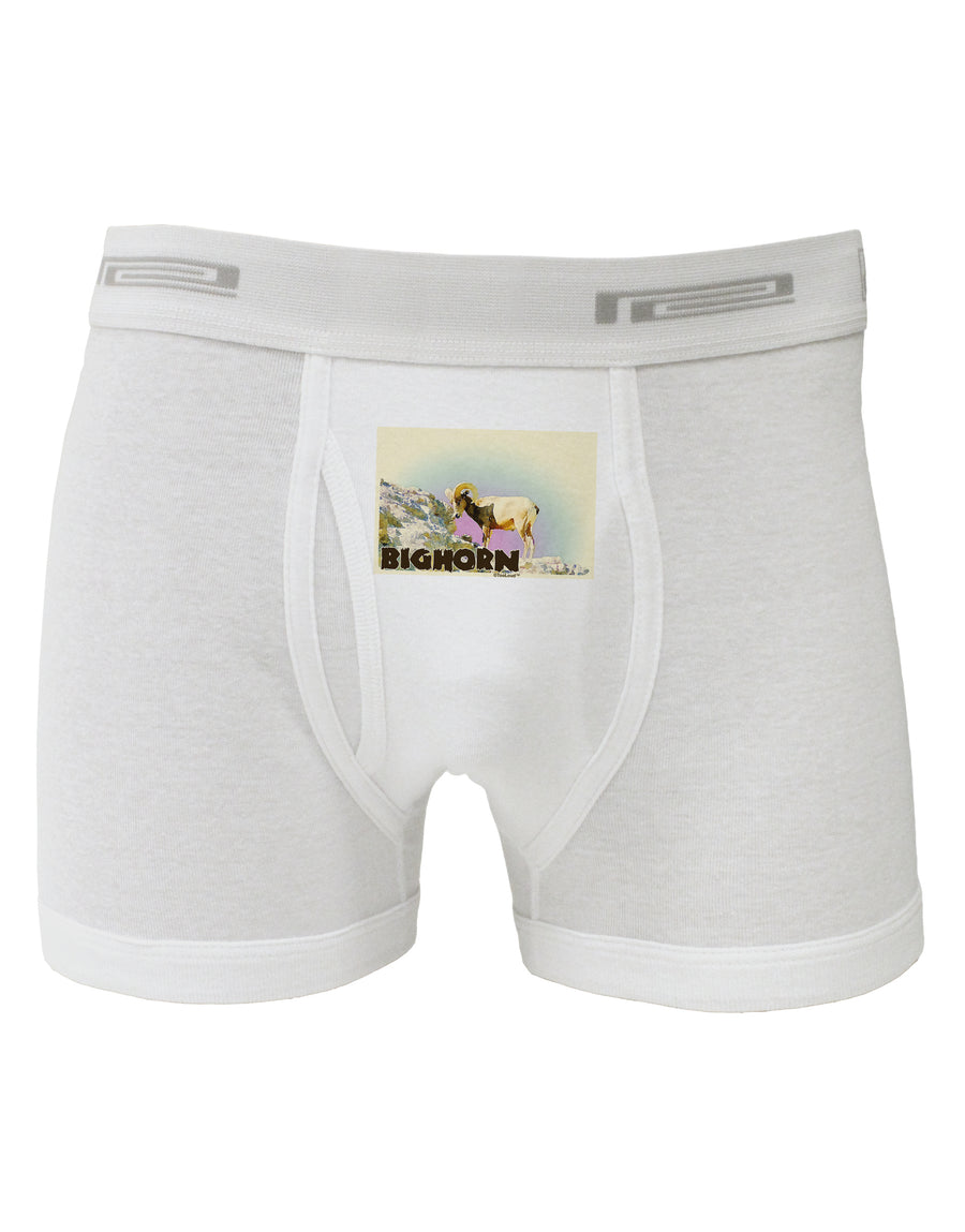 Bighorn Ram WatercolorText Boxer Briefs-Boxer Briefs-TooLoud-White-Small-Davson Sales