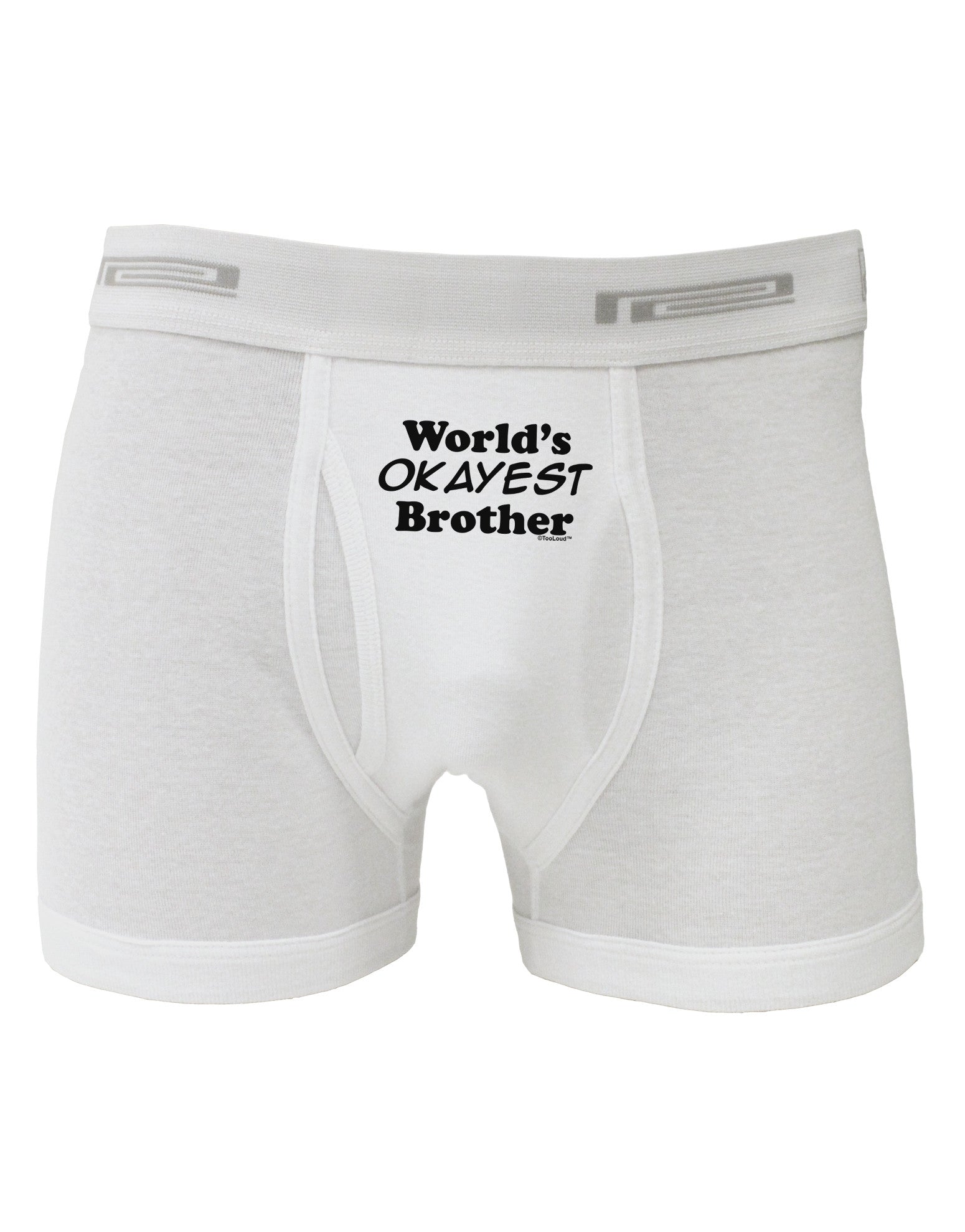 World's Okayest Brother Text Boxer Briefs by TooLoud-Boxer Briefs-TooLoud-White-Small-Davson Sales