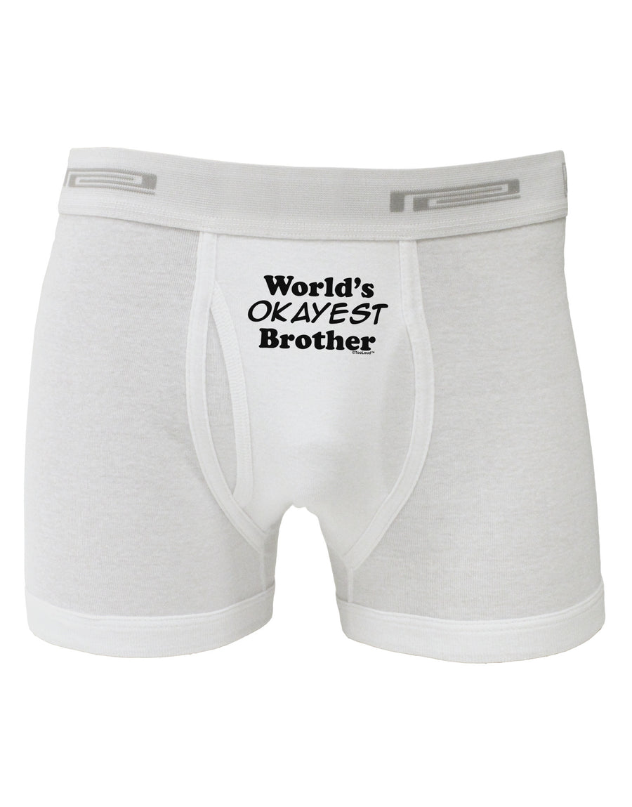 World's Okayest Brother Text Boxer Briefs by TooLoud-Boxer Briefs-TooLoud-White-Small-Davson Sales