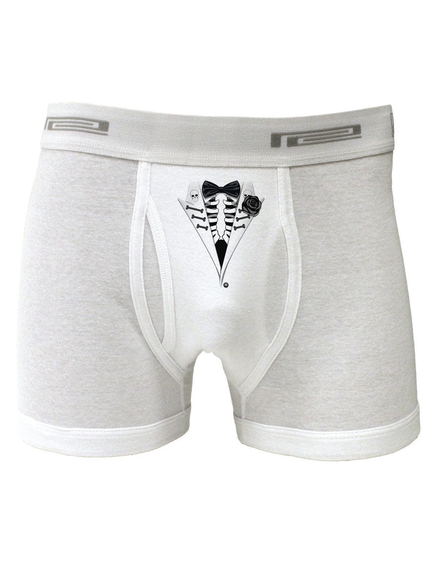 Skeleton Tuxedo Halloween Boxer Briefs-Boxer Briefs-TooLoud-White-Small-Davson Sales