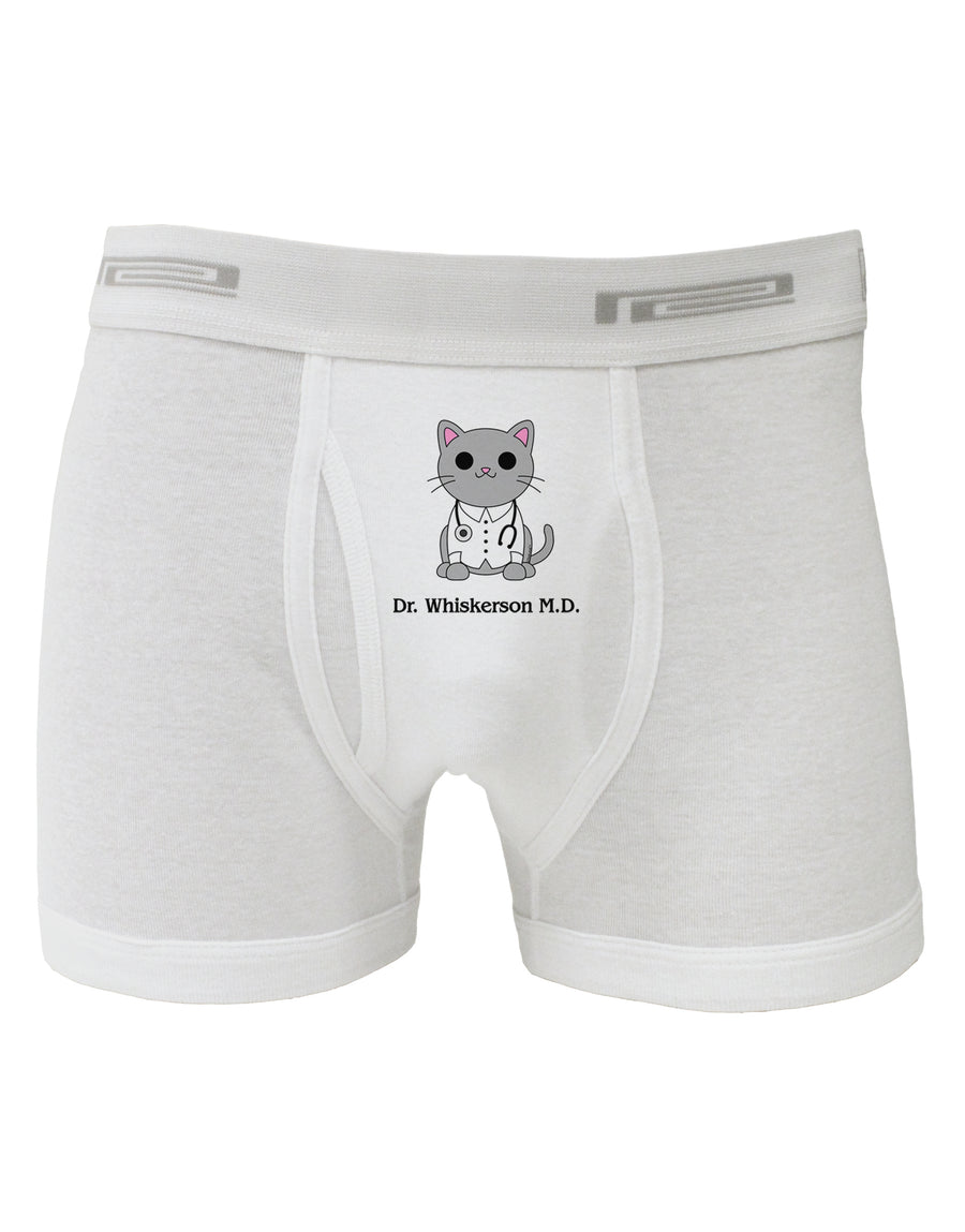 Dr Whiskerson MD - Cute Cat Design Boxer Briefs by TooLoud-Boxer Briefs-TooLoud-White-Small-Davson Sales