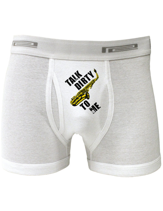 Talk Dirty To Me Saxophone Boxer Briefs-Boxer Briefs-TooLoud-White-Small-Davson Sales