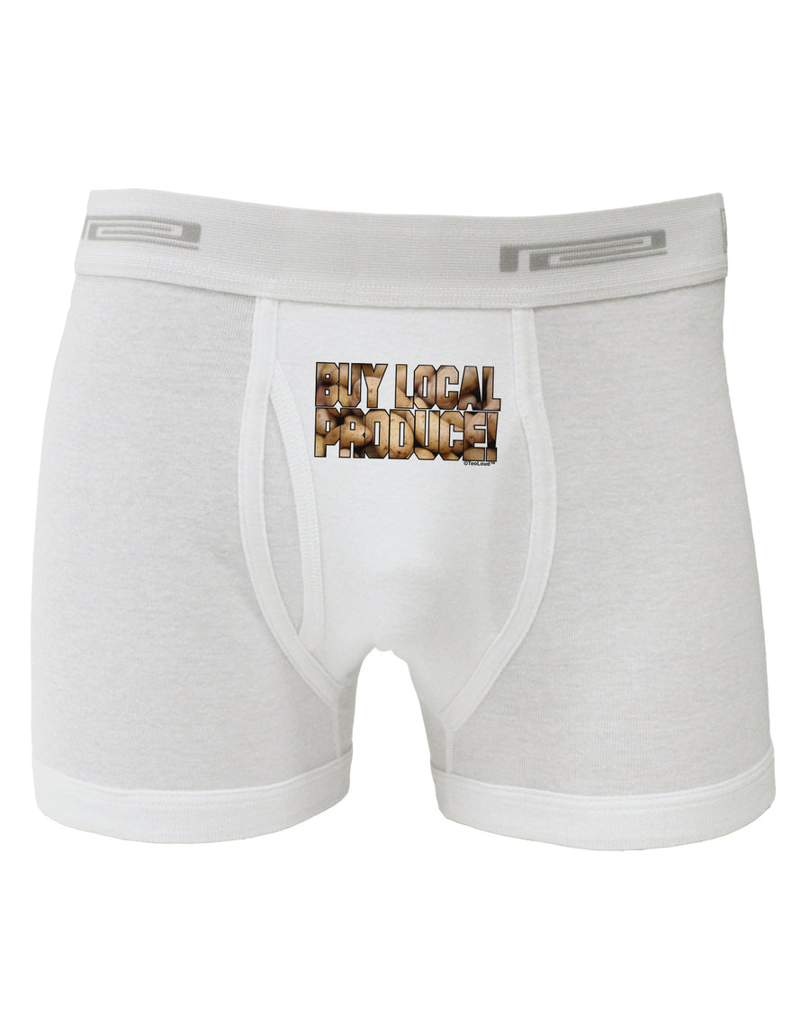 Buy Local Produce Potatoes Text Boxer Briefs-Boxer Briefs-TooLoud-White-Small-Davson Sales