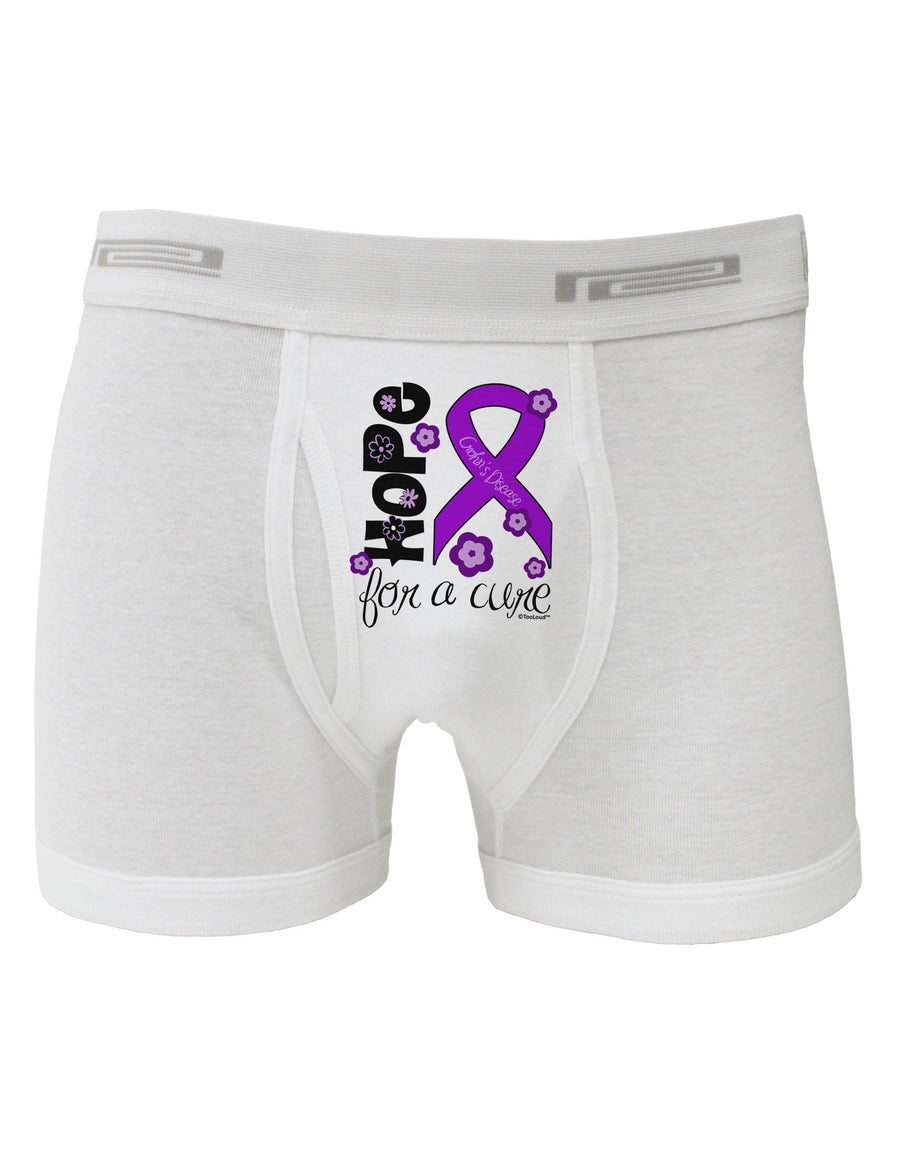 Hope for a Cure - Purple Ribbon Crohn’s Disease - Flowers Boxer Briefs-Boxer Briefs-TooLoud-White-Small-Davson Sales