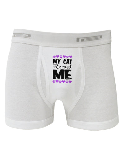 My Cat Rescued Me Boxer Briefs-Boxer Briefs-TooLoud-White-Small-Davson Sales