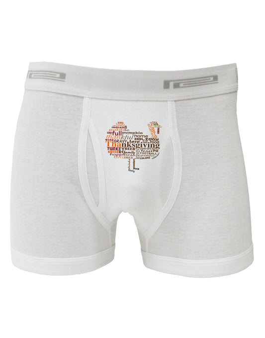 Turkey Typography Boxer Briefs-Boxer Briefs-TooLoud-White-Small-Davson Sales