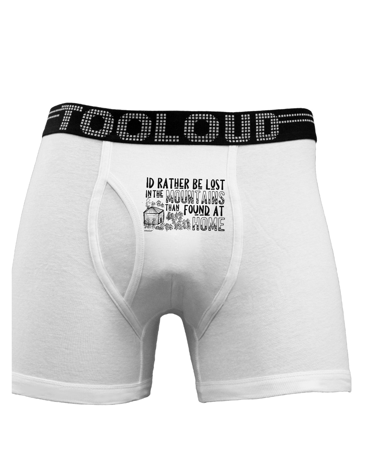I'd Rather be Lost in the Mountains than be found at Home Boxer Briefs-Boxer Briefs-TooLoud-White-Small-Davson Sales