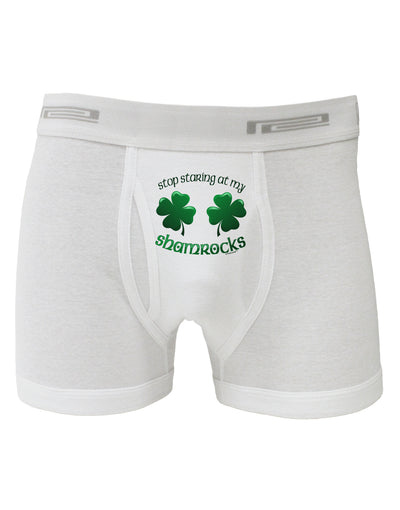 Stop Staring At My Shamrocks Boxer Briefs-Boxer Briefs-TooLoud-White-Small-Davson Sales