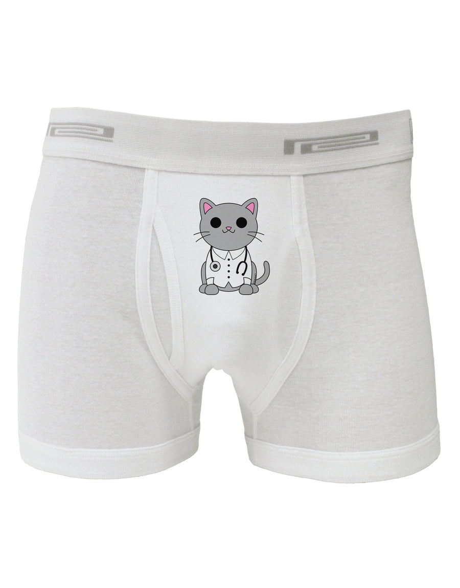 Dr Cat MD - Cute Cat Design Boxer Briefs by TooLoud-Boxer Briefs-TooLoud-White-Small-Davson Sales