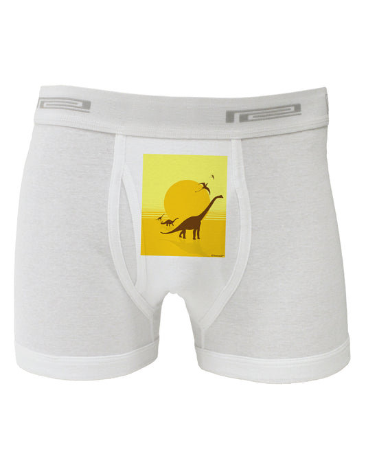 Brontosaurus and Pterodactyl Silhouettes with Sun Boxer Briefs by TooLoud-Boxer Briefs-TooLoud-White-Small-Davson Sales