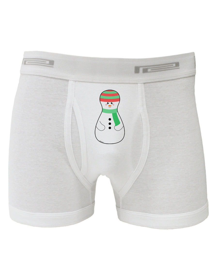 Cute Snowman Matryoshka Nesting Doll - Christmas Boxer Briefs-Boxer Briefs-TooLoud-White-Small-Davson Sales