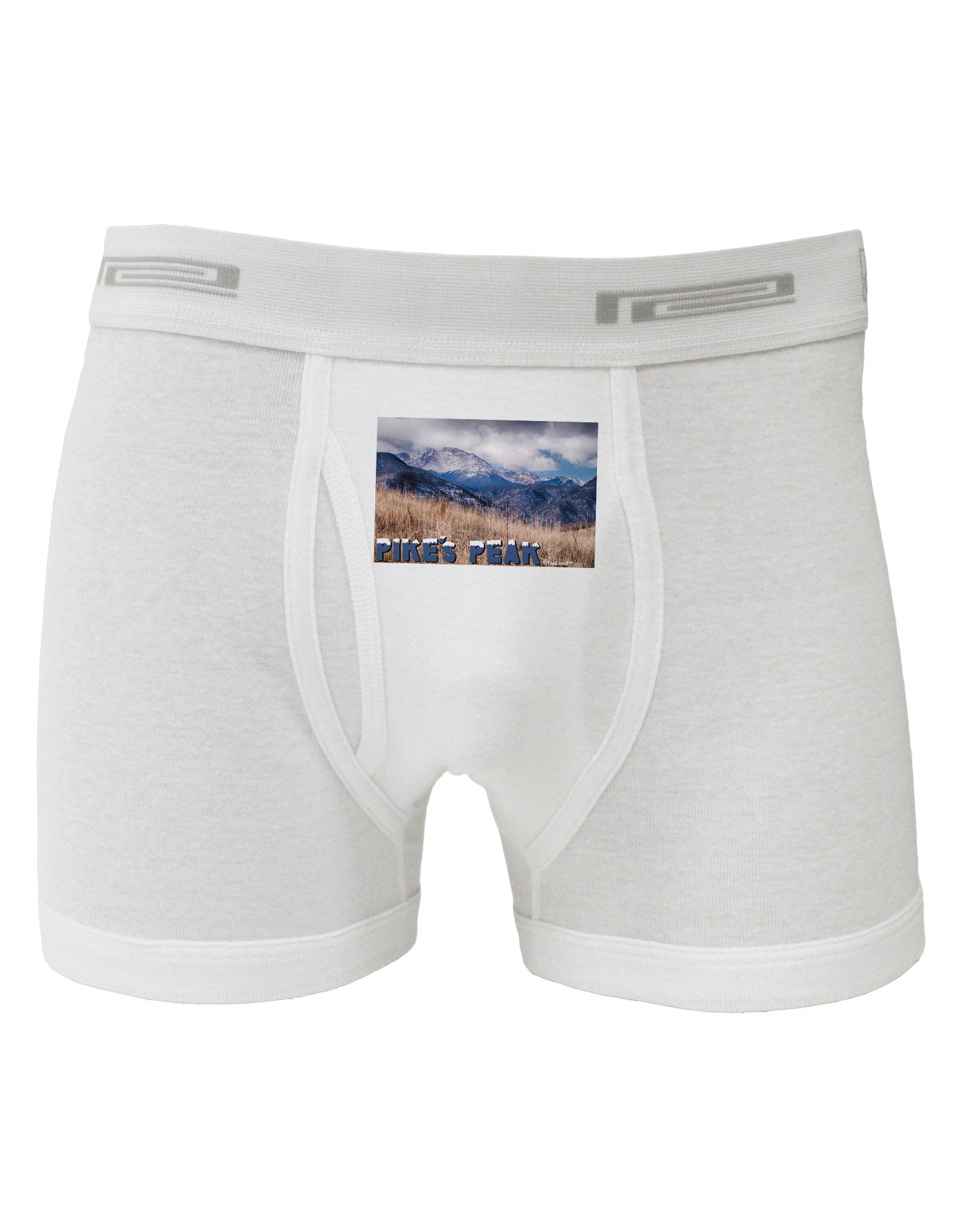 Pikes Peak CO Mountains Text Boxer Briefs by TooLoud-Boxer Briefs-TooLoud-White-Small-Davson Sales