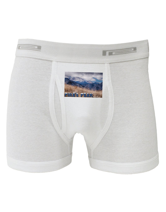 Pikes Peak CO Mountains Text Boxer Briefs by TooLoud-Boxer Briefs-TooLoud-White-Small-Davson Sales