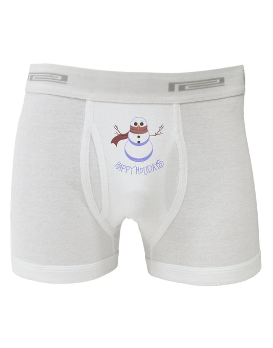 Snowman - Happy Holidays Boxer Briefs-Boxer Briefs-TooLoud-White-Small-Davson Sales
