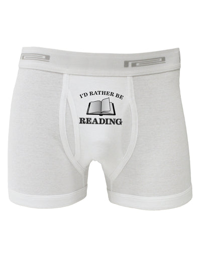 I'd Rather Be Reading Boxer Briefs-Boxer Briefs-TooLoud-White-Small-Davson Sales