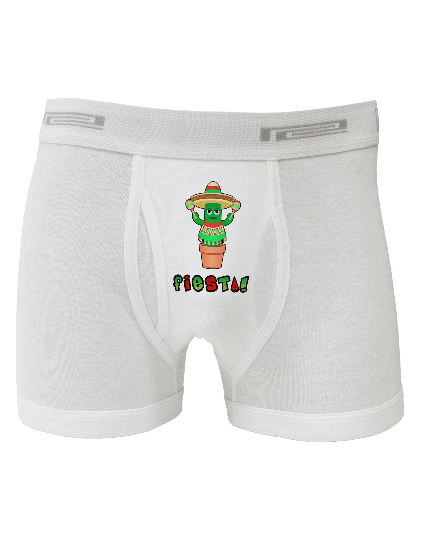 Fiesta Cactus Poncho Text Boxer Briefs-Boxer Briefs-TooLoud-White-Small-Davson Sales