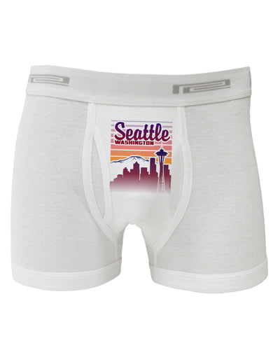 Seattle Washington Sunset Boxer Briefs-Boxer Briefs-TooLoud-White-Small-Davson Sales