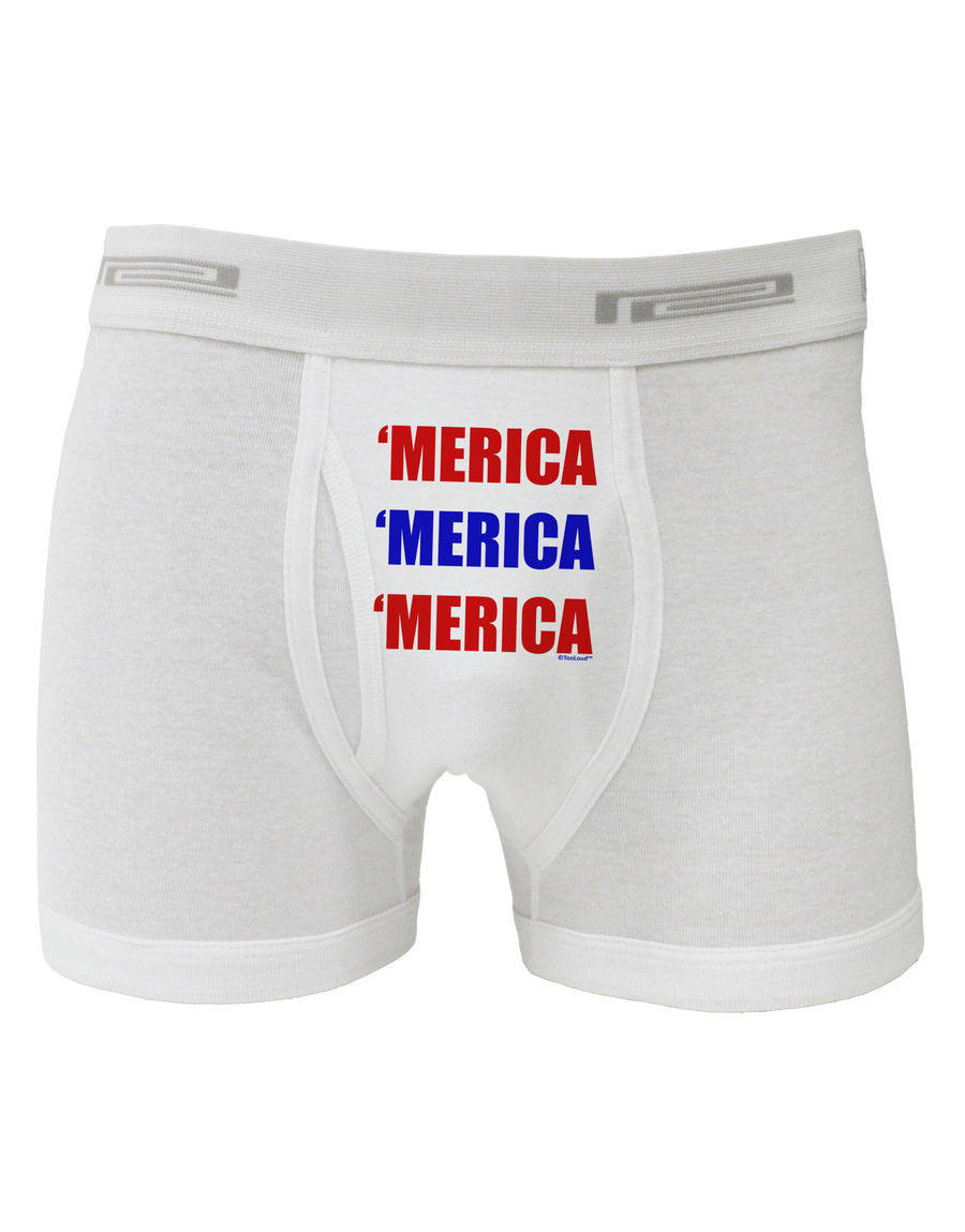 Merica Merica Merica - Red and Blue Boxer Briefs-Boxer Briefs-TooLoud-White-Small-Davson Sales