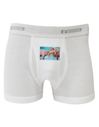 CO Bighorn Head Butt Watercolor Boxer Briefs-Boxer Briefs-TooLoud-White-Small-Davson Sales