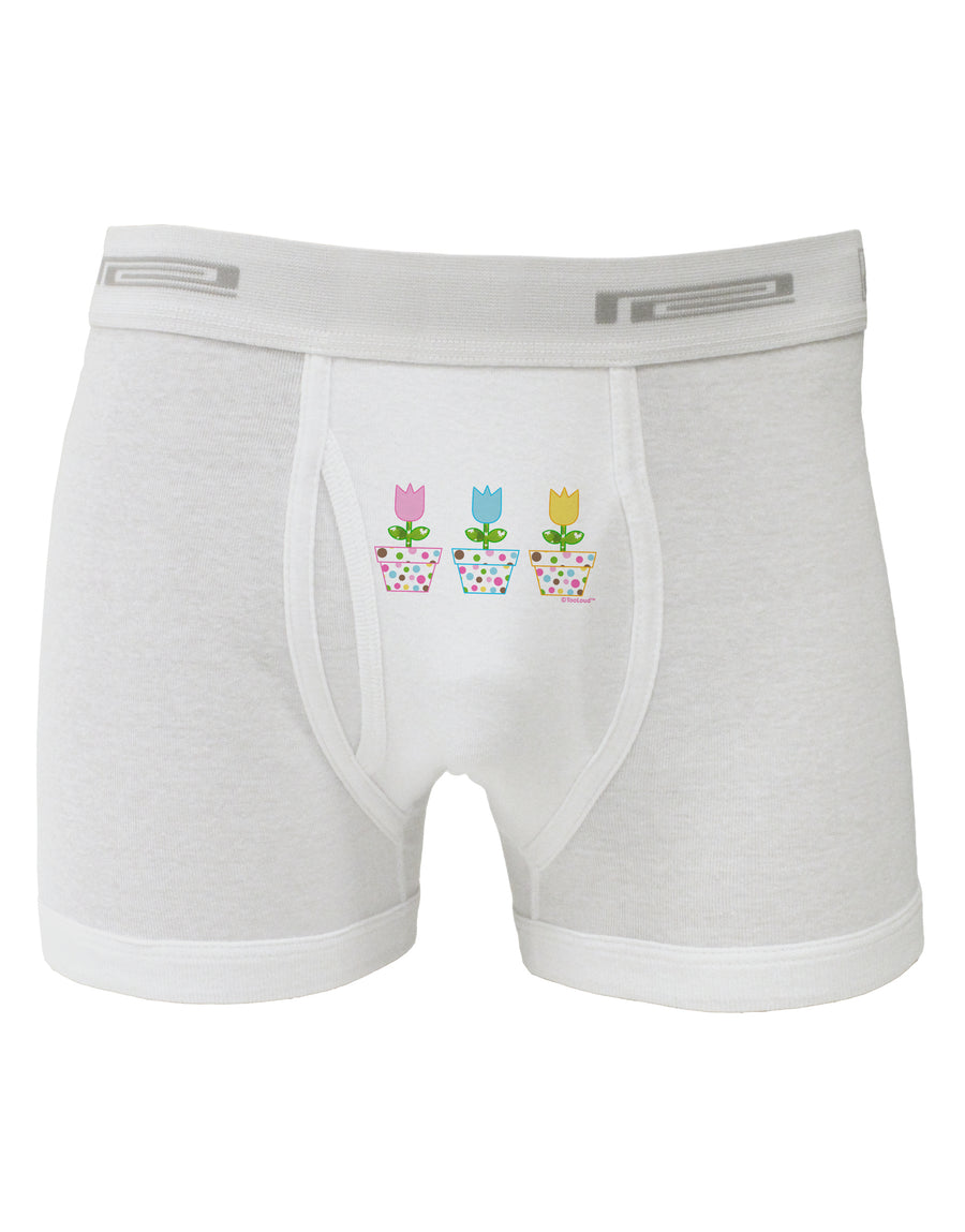 Three Easter Tulips Boxer Briefs by TooLoud-Boxer Briefs-TooLoud-White-Small-Davson Sales