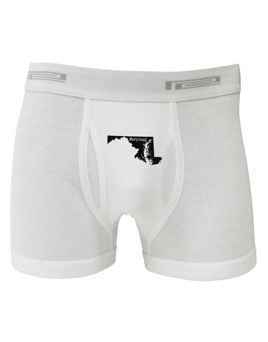 Maryland - United States Shape Boxer Briefs by TooLoud-Boxer Briefs-TooLoud-White-Small-Davson Sales