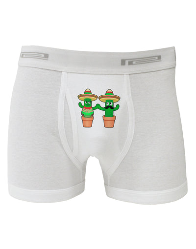 Fiesta Cactus Couple Boxer Briefs-Boxer Briefs-TooLoud-White-Small-Davson Sales