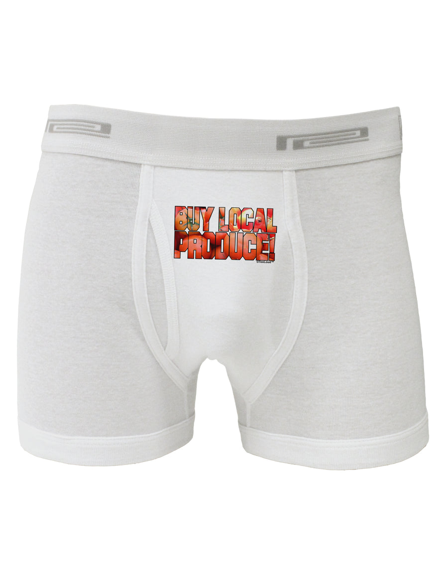 Buy Local Produce Tomatoes Text Boxer Briefs-Boxer Briefs-TooLoud-White-Small-Davson Sales