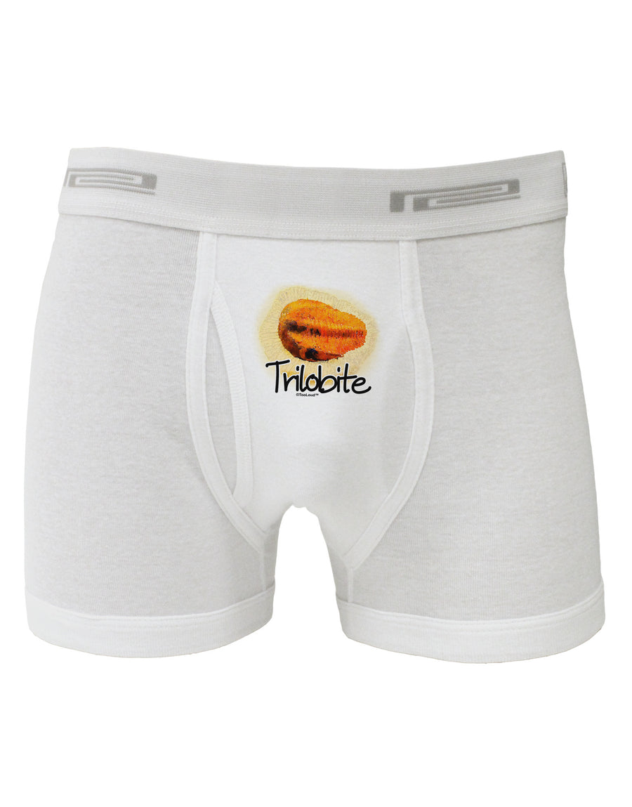 Trilobite Fossil Watercolor Text Boxer Briefs-Boxer Briefs-TooLoud-White-Small-Davson Sales