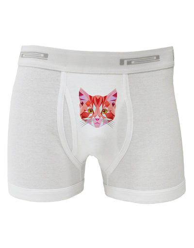 Geometric Kitty Red Boxer Briefs-Boxer Briefs-TooLoud-White-Small-Davson Sales