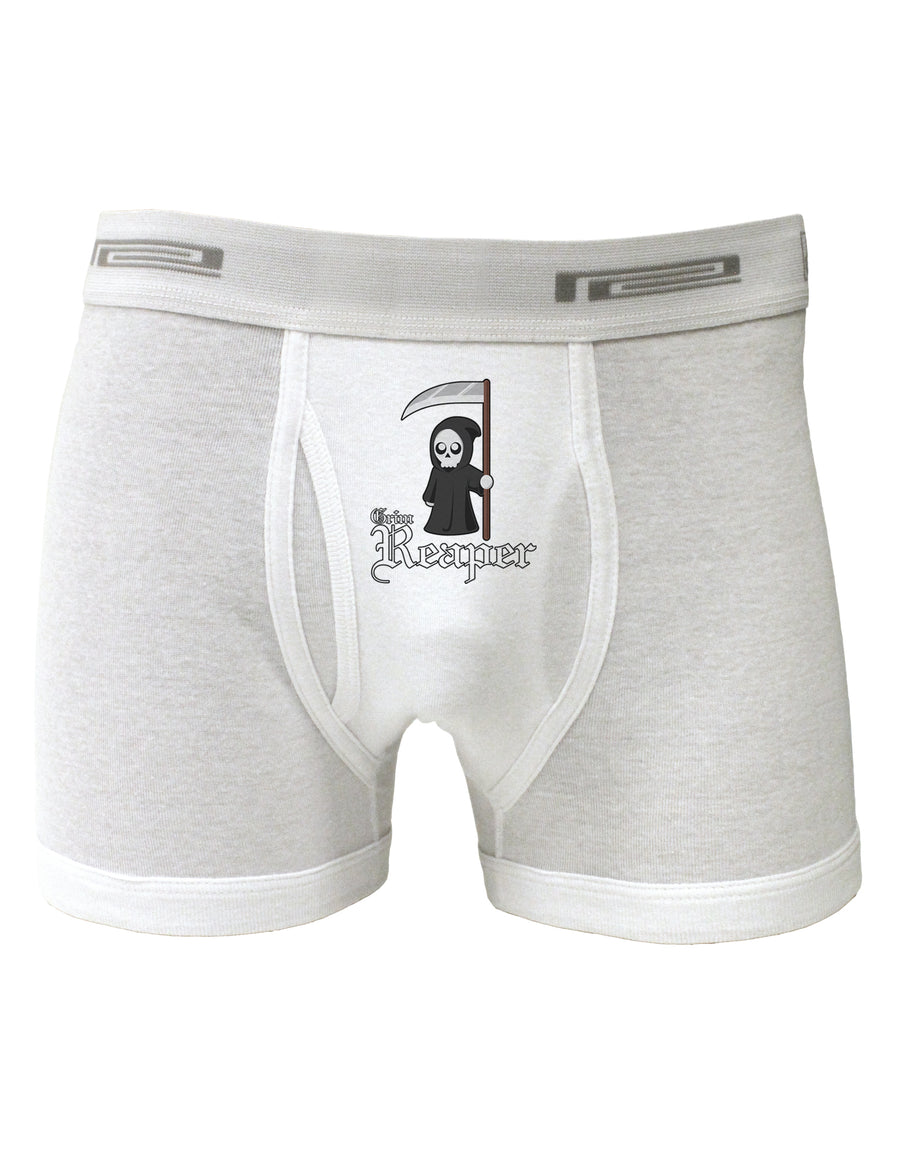 Cute Grim Reaper - Name Text Boxer Briefs-Boxer Briefs-TooLoud-White-Small-Davson Sales