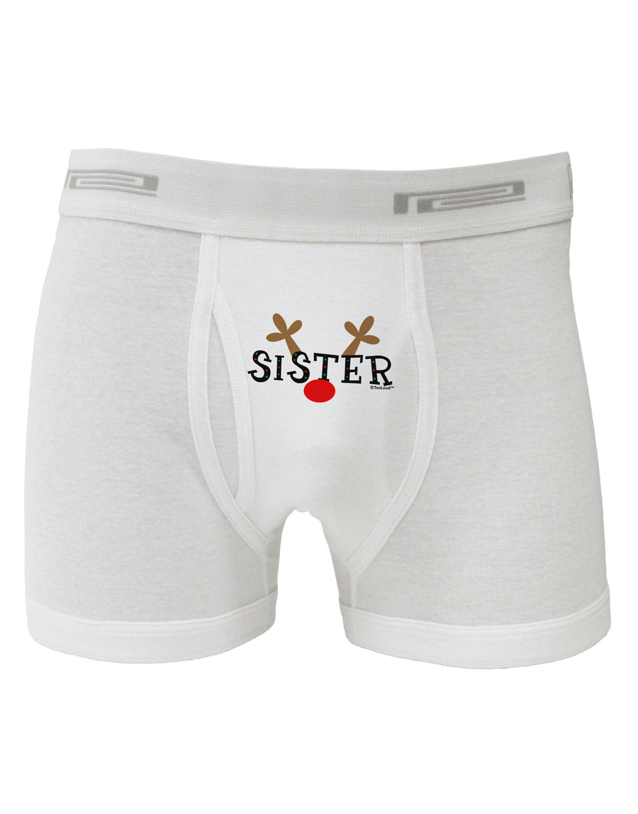 Matching Family Christmas Design - Reindeer - Sister Boxer Briefs by TooLoud-Boxer Briefs-TooLoud-White-Small-Davson Sales