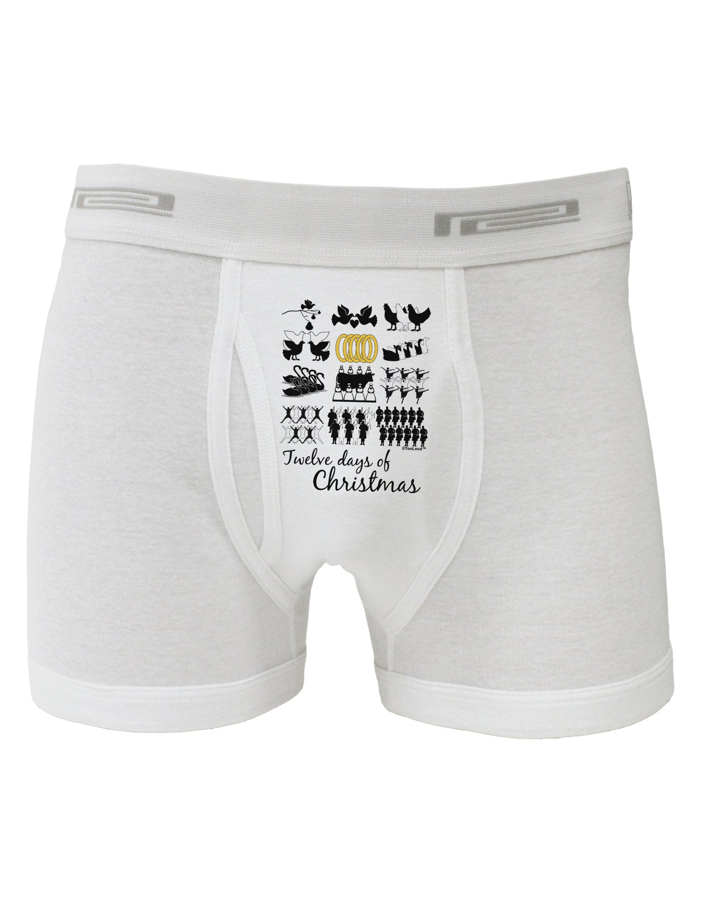 12 Days of Christmas Text Color Boxer Briefs-Boxer Briefs-TooLoud-White-Small-Davson Sales