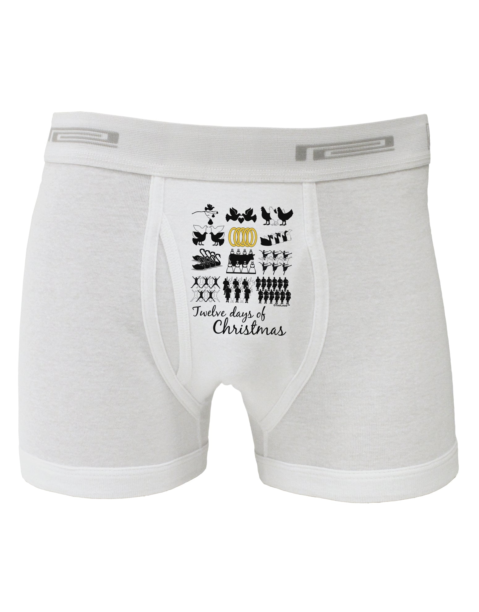 12 Days of Christmas Text Color Boxer Briefs-Boxer Briefs-TooLoud-White-Small-Davson Sales