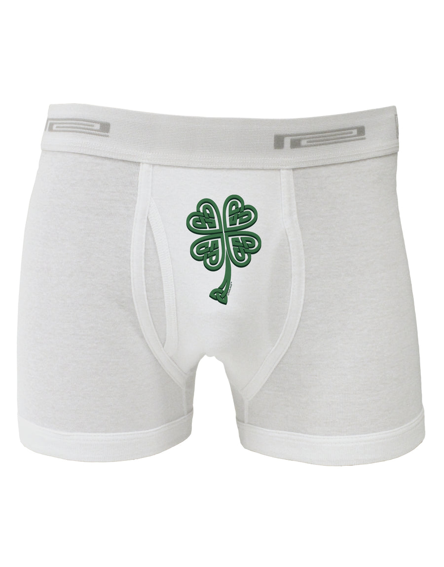 3D Style Celtic Knot 4 Leaf Clover Boxer Briefs-Boxer Briefs-TooLoud-White-Small-Davson Sales
