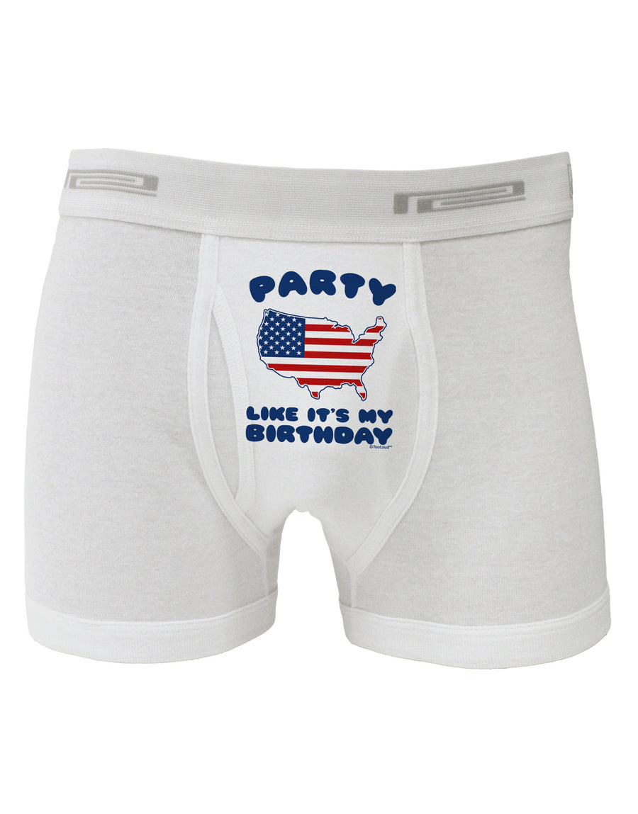 Party Like It's My Birthday - 4th of July Boxer Briefs-Boxer Briefs-TooLoud-White-Small-Davson Sales